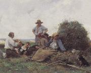 Julien  Dupre Harvesters At Rest oil painting reproduction